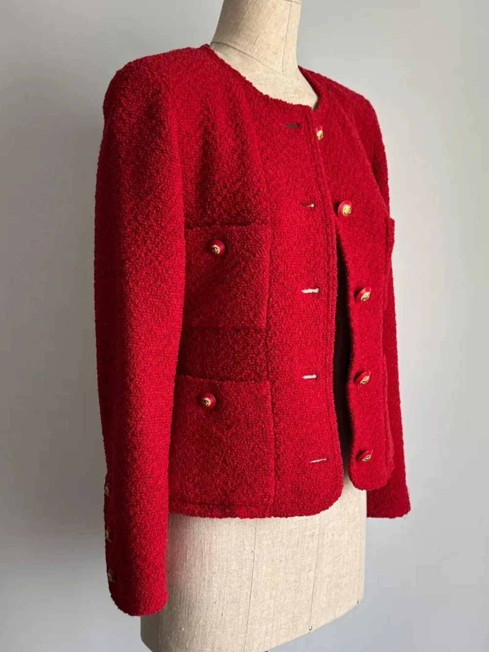 1993 -  Chanel by Karl Lagerfeld - Red Tweed Jacket - 4